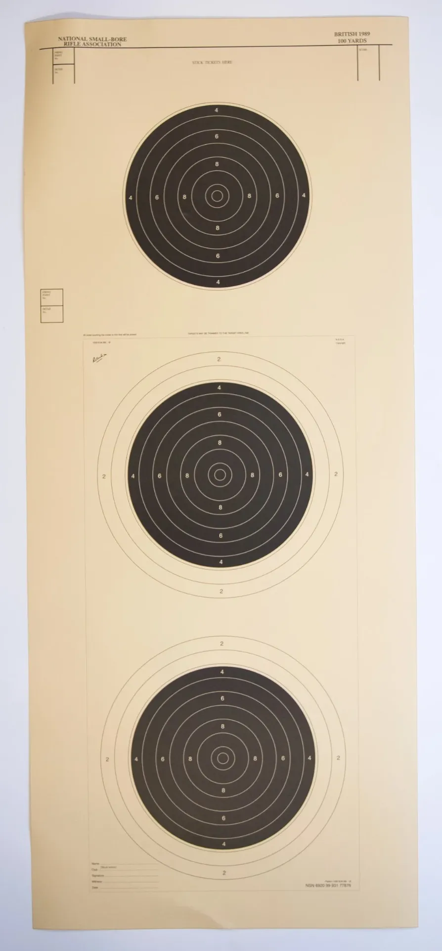 [SSSNSRA005] NSRA 100 Yards Three Card System (1003BM/89-18) (1)