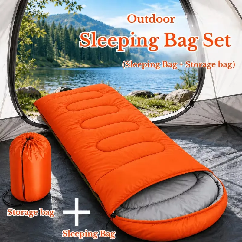 Lightweight sleeping bag set, with storage bag