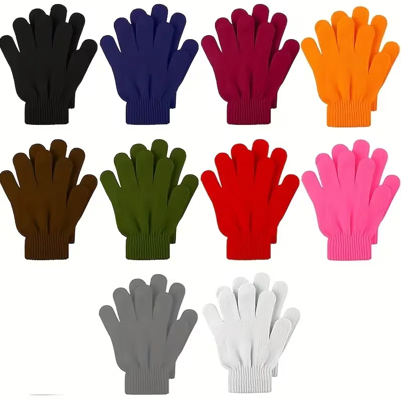 Children's warm acrylic gloves (Pink)